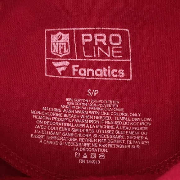 Pro Line Fanatics NY Giants women’s hooded sweatshirt red small football NFL - Picture 3 of 8